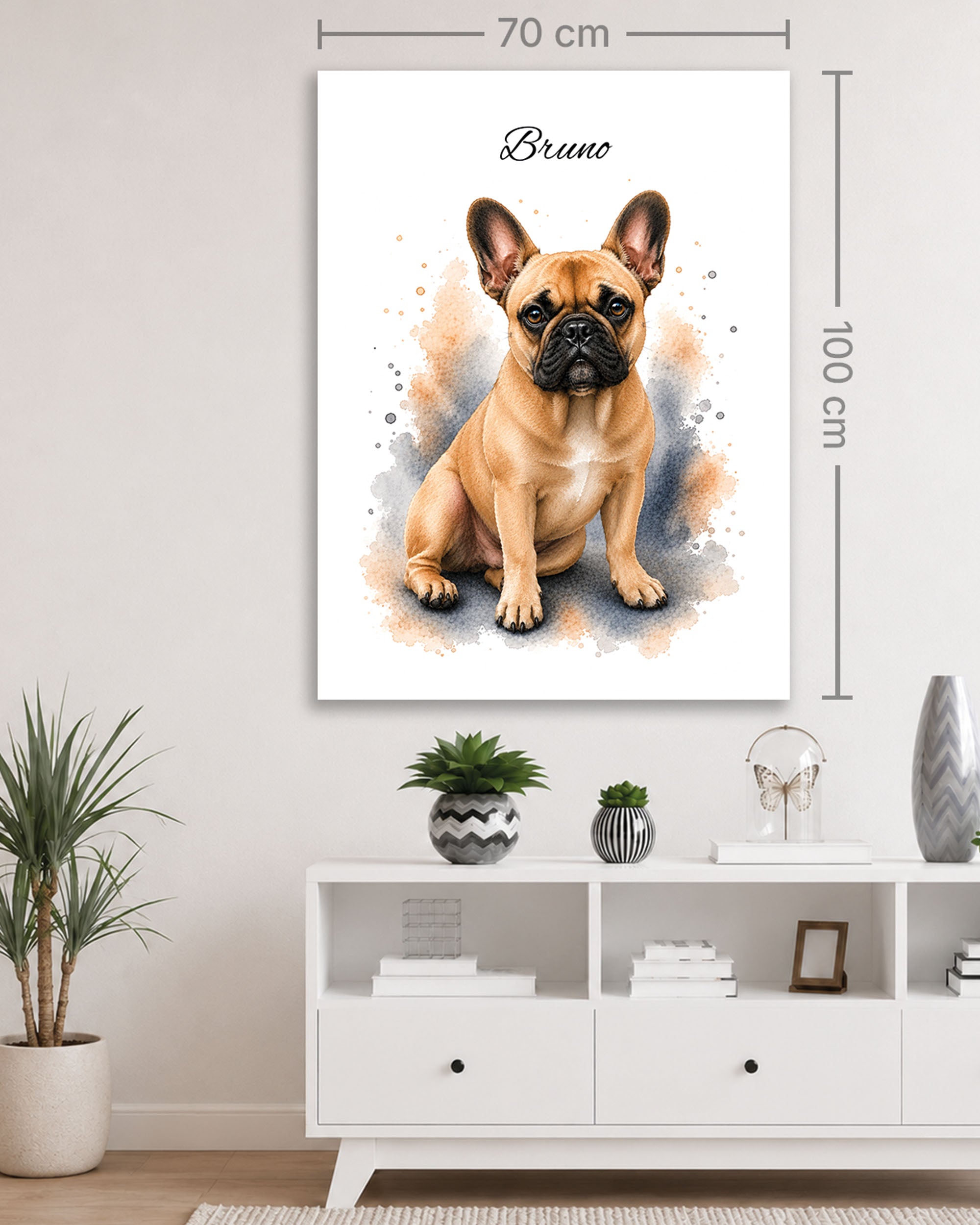 Französische Bulldogge - Aquarell Stil