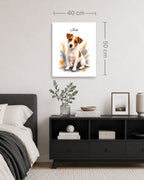 Jack Russell Terrier Hundeportrait im Aquarell-Stil auf einer 40 × 50 cm Leinwand