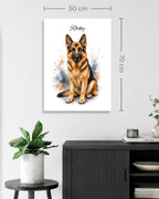 Deutscher Schäferhund - Aquarell Stil