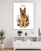 Deutscher Schäferhund - Aquarell Stil