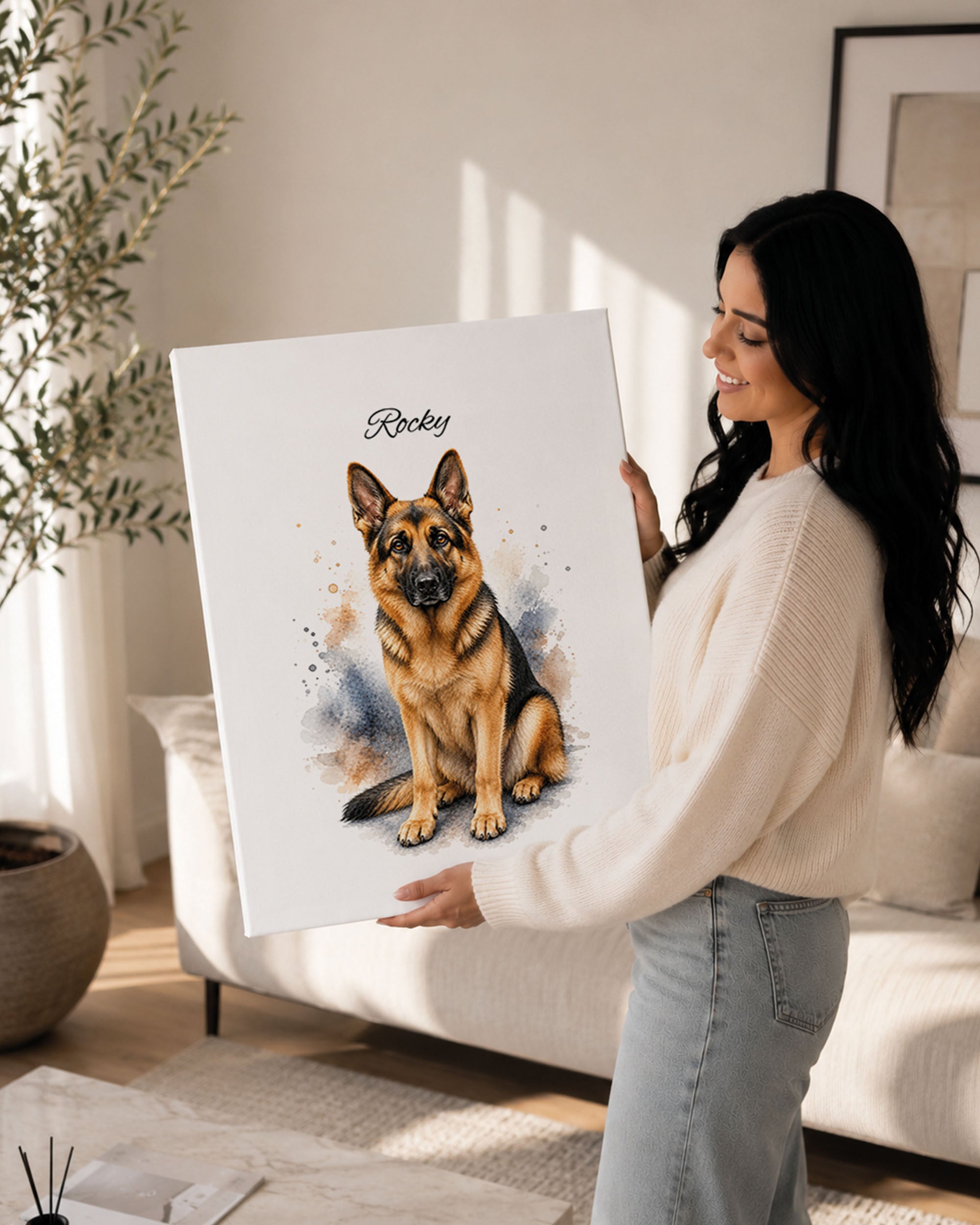 Deutscher Schäferhund - Aquarell Stil